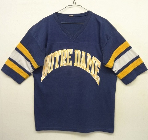 画像: 80'S NOTRE DAME シングルステッチ フットボール Tシャツ NAVY (VINTAGE) 「T-Shirt」 入荷しました。