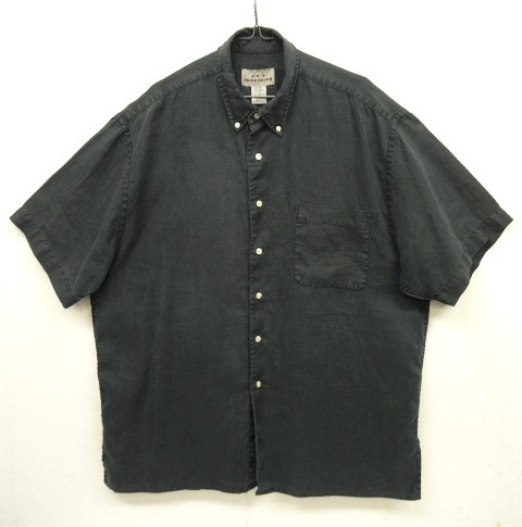 画像: 90'S AKA EDDIE BAUER リネン ボタンダウン ボックスシャツ BLACK (VINTAGE) 「S/S Shirt」 入荷しました。