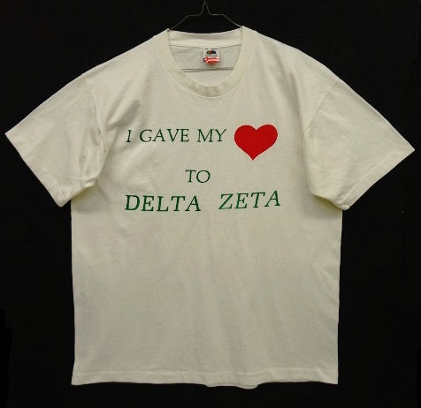 画像: 90'S DELTA ZETA 両面プリント シングルステッチ 半袖 Tシャツ ホワイト USA製 (VINTAGE) 「T-Shirt」 入荷しました