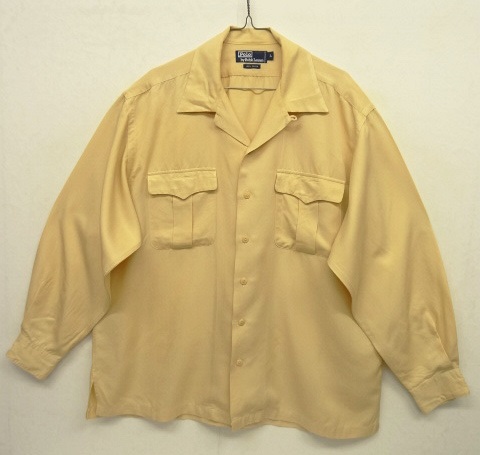 画像: 90'S RALPH LAUREN レーヨン100% 長袖 オープンカラーシャツ ベージュ (VINTAGE) 「L/S Shirt」 入荷しました。