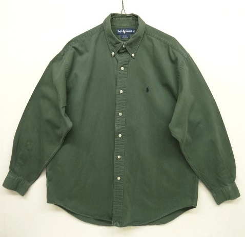 画像: 90'S RALPH LAUREN "BLAKE" ツイル BDシャツ DK GREEN (VINTAGE) 「L/S Shirt」 入荷しました。