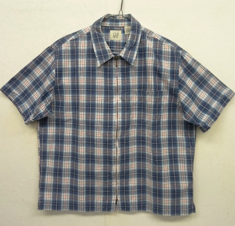 画像: 90'S GAP 旧タグ フルジップ ボックスシャツ オンブレチェック (VINTAGE) 「S/S Shirt」 入荷しました。