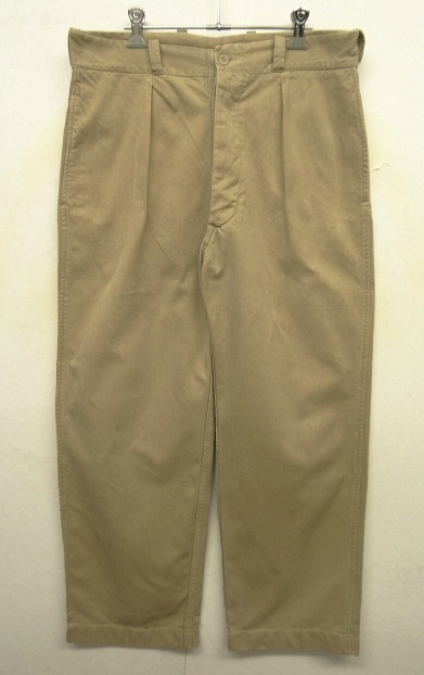 画像: 50'S フランス軍 M52 プリーツ入り チノパンツ BEIGE 33 (VINTAGE) 「Bottoms」 入荷しました。