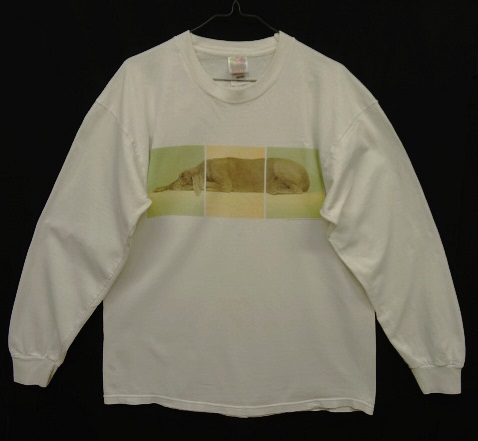 画像: 90'S WILLIAM WEGMAN "LYING DOG" FOTOFOLIO製 長袖 Tシャツ ホワイト USA製 (VINTAGE) 「T-Shirt」 入荷しました。