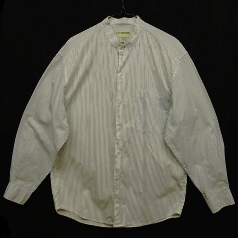 画像: 90'S BANANA REPUBLIC コットン 長袖 ノーカラーシャツ ストライプ (VINTAGE) 「L/S Shirt」 入荷しました。