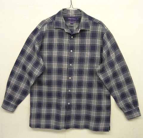 画像: RALPH LAUREN PURPLE LABEL コットン 長袖 ボックスシャツ チェック柄 イタリア製 (USED) 「L/S Shirt」 入荷しました。