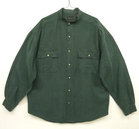 画像: STRUCTURE シルク ノーカラーシャツ ダークグリーン (VINTAGE) 「L/S Shirt」 入荷しました。