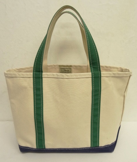 画像: 00'S LL Bean キャンバス トートバッグ ネイビー/グリーン/オフホワイト USA製 (VINTAGE) 「Bag」 入荷しました。