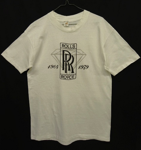 画像: 70'S ROLLS ROYCE 染み込みプリント シングルステッチ 半袖 Tシャツ ホワイト USA製 (VINTAGE) 「T-Shirt」 入荷しました。