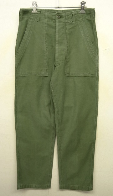 画像: 60'S アメリカ軍 US ARMY "OG107" コットンサテン 平ボタン ベイカーパンツ W30L31 (VINTAGE) 「Bottoms」 入荷しました。