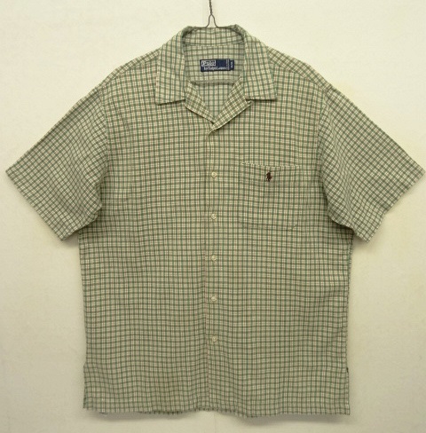 画像: 90'S RALPH LAUREN コットン 半袖 オープンカラーシャツ チェック柄 カナダ製 (VINTAGE) 「S/S Shirt」 入荷しました。