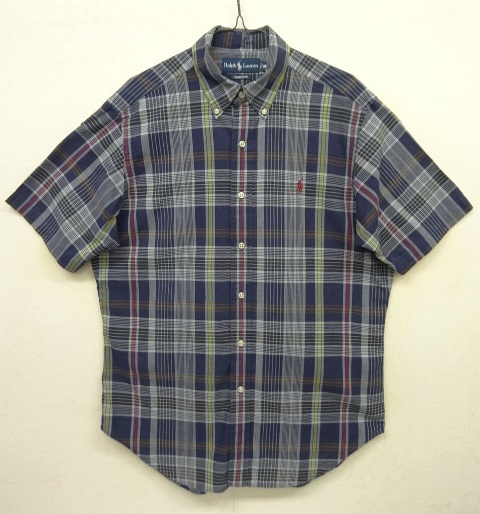 画像: 90'S RALPH LAUREN "CLASSIC FIT" 三点留めBDシャツ マドラスチェック (VINTAGE) 「S/S Shirt」 入荷しました。