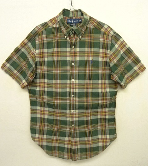 画像: 90'S RALPH LAUREN "CLASSIC FIT" 三点留めBDシャツ マドラスチェック (VINTAGE) 「S/S Shirt」 入荷しました。