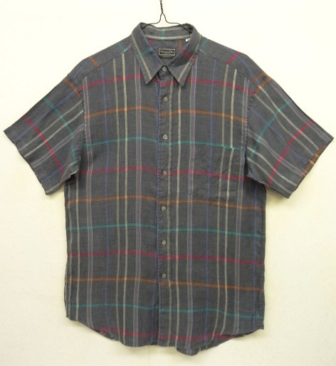 画像: CHRISTIAN DIOR リネン 半袖シャツ チャコールベース/チェック柄 (VINTAGE) 「S/S Shirt」 入荷しました。