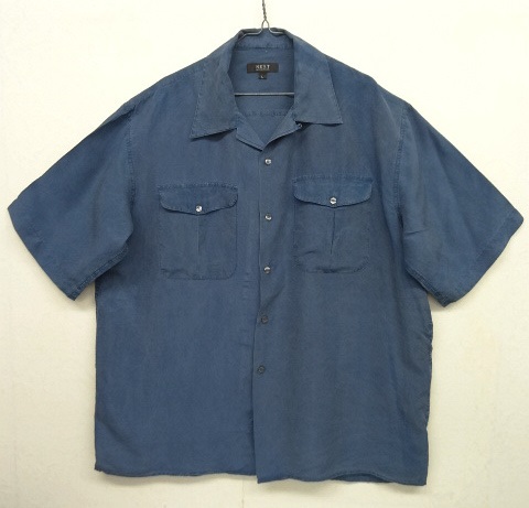 画像: シルク100% フラップ付きポケット 半袖 オープンカラーシャツ ネイビー (VINTAGE) 「S/S Shirt」 入荷しました。