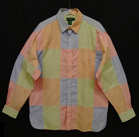 画像: 90'S J.CREW 旧タグ 長袖 シャツ ストライプ/パッチワーク (VINTAGE) 「L/S Shirt」 入荷しました。