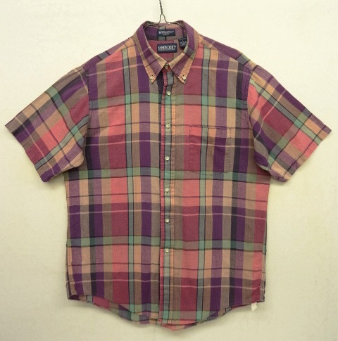 画像: 90'S LANDS' END マドラスチェック 半袖 BDシャツ USA製 (VINTAGE) 「S/S Shirt」 入荷しました。