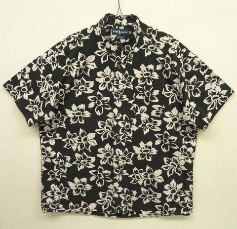 画像: 90'S RALPH LAUREN "GREGGOR" コットン 3点留めボタンダウン 半袖シャツ ブラックベース/花柄 (VINTAGE) 「S/S Shirt」 入荷しました。