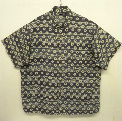 画像: 90'S PATAGONIA コットン 半袖シャツ ネイビーベース/総柄 (VINTAGE) 「S/S Shirt」 入荷しました。