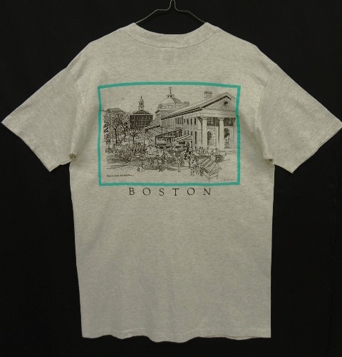 画像: 90'S BOSTON バックプリント シングルステッチ ポケット付き 半袖 Tシャツ アッシュグレー USA製 (VINTAGE) 「T-Shirt」 入荷しました。