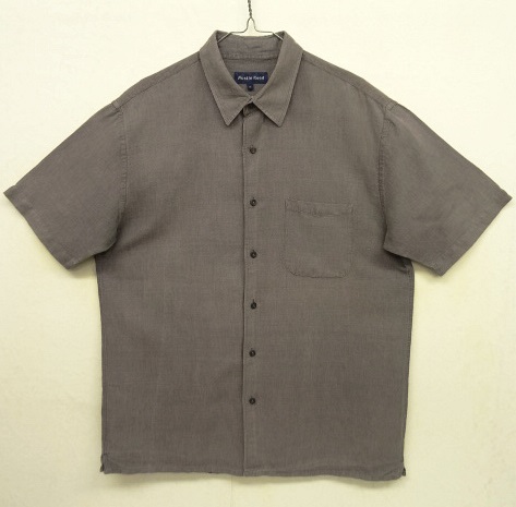 画像: AUSTIN REED リネン/コットン 半袖 ボックスシャツ チャコール (VINTAGE) 「S/S Shirt」 入荷しました。