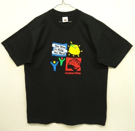 画像: 90'S UNITED WAY シングルステッチ 半袖 Tシャツ ブラック カナダ製 (DEADSTOCK) 「T-Shirt」 入荷しました。