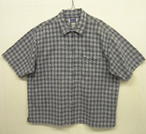 画像: NORTH CREST フルジップ 半袖 シャツ ブルー/ホワイト チェック (VINTAGE) 「S/S Shirt」 入荷しました。