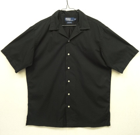 画像: 90'S RALPH LAUREN "CALDWELL" コットン 半袖 オープンカラーシャツ ブラック (VINTAGE) 「S/S Shirt」 入荷しました。