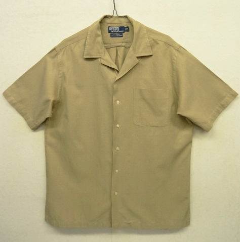 画像: 90'S RALPH LAUREN "CALDWELL" シルク/コットン 半袖 オープンカラーシャツ ベージュ (VINTAGE) 「S/S Shirt」 入荷しました。