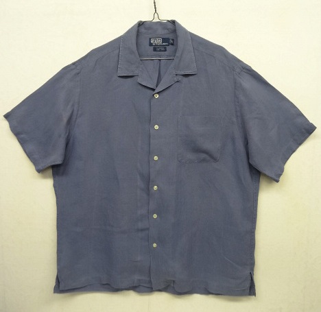 通販低価】 ラルフローレン オープンカラーシャツ 半袖 青 ブルー