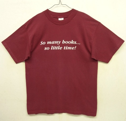 画像: 90'S THE BOOK MARK 両面プリント シングルステッチ 半袖 Tシャツ バーガンディ USA製 (VINTAGE) 「T-Shirt」 入荷しました。