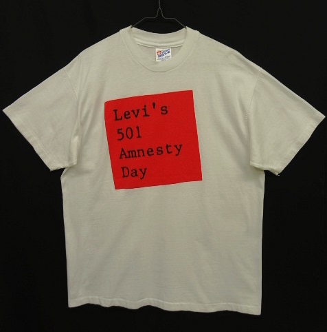 画像: 90'S LEVIS 501 "AMNESTY DAY" シングルステッチ Tシャツ ホワイト USA製 (VINTAGE) 「T-Shirt」 入荷しました。