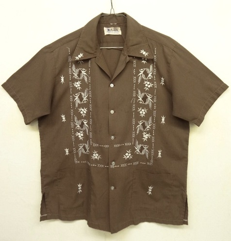 画像: 80'S MABUHAY フロント刺繍 半袖 キューバシャツ ブラウン (VINTAGE) 「S/S Shirt」 入荷しました。