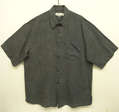 画像: INSERCH リネン 半袖 ボックスシャツ チャコール USA製 (VINTAGE) 「S/S Shirt」 入荷しました。