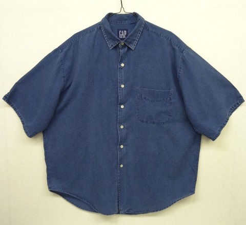 画像: 90'S GAP 旧タグ リネン 半袖 シャツ インディゴ (VINTAGE) 「S/S Shirt」 入荷しました。