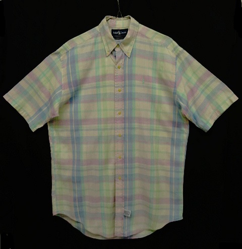 画像: 80'S RALPH LAUREN 半袖 BDシャツ マドラスチェック USA製 (VINTAGE) 「S/S Shirt」 入荷しました。