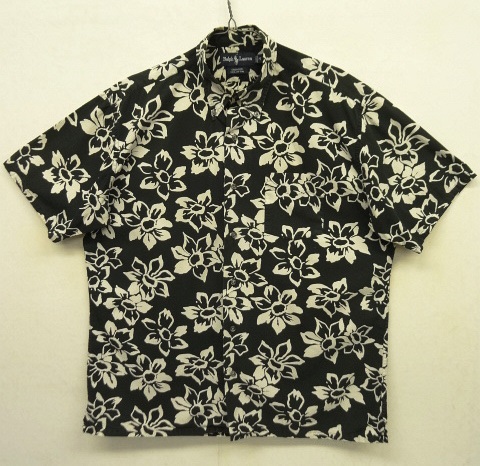 画像: 90'S RALPH LAUREN "GREGGOR" コットン 半袖 ３点留めボタンダウンシャツ ブラックベース/花柄 (VINTAGE) 「S/S Shirt」 入荷しました。