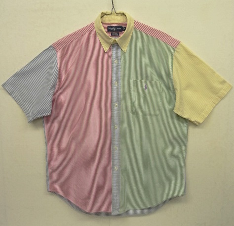 画像: 90'S RALPH LAUREN "BIG SHIRT" オックスフォード BDシャツ クレイジーストライプ (VINTAGE) 「S/S Shirt」 入荷しました。