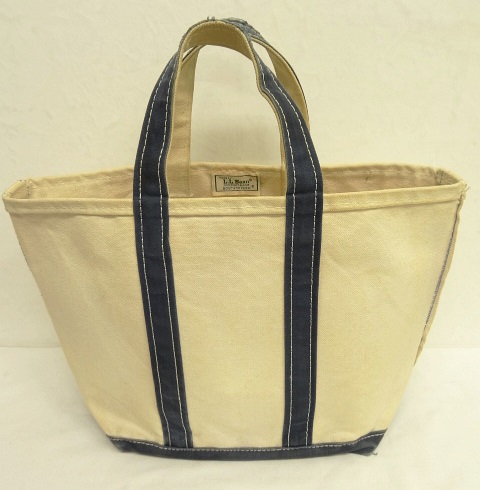 画像: 80'S LL Bean 2色タグ キャンバス トートバッグ ネイビー/オフホワイト USA製 (VINTAGE) 「Bag」 入荷しました。