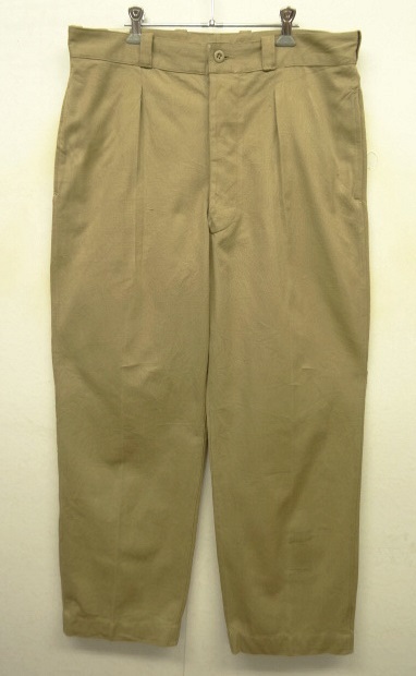 画像: 50'S フランス軍 M52 プリーツ入り チノパンツ BEIGE 34 (VINTAGE) 「Bottoms」 入荷しました。