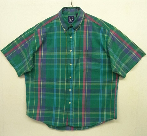 画像: 90'S GAP 旧タグ コットン 半袖 BDシャツ マドラスチェック (VINTAGE) 「S/S Shirt」 入荷しました。