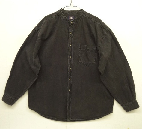 画像: 90'S FADED GLORY デニム 長袖 ノーカラーシャツ ブラック (VINTAGE) 「L/S Shirt」 入荷しました。