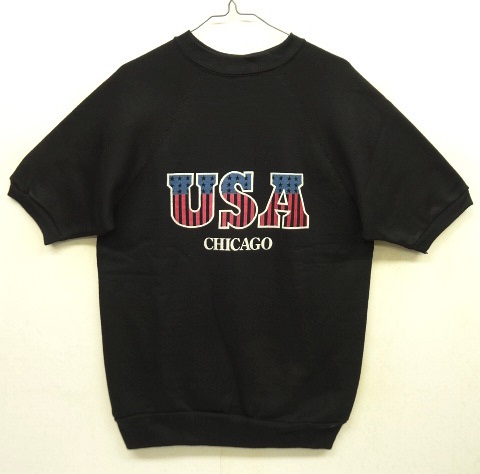 画像: 80'S DISCUS ATHLETIC "USA CHICAGO" ラグランスリーブ 半袖 スウェットシャツ ブラック USA製 (DEADSTOCK) 「Sweat Shirt」 入荷しました。