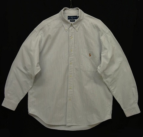 画像: 90'S RALPH LAUREN "BIG SHIRT" オックスフォード 長袖 BDシャツ ストライプ (VINTAGE) 「L/S Shirt」 入荷しました。