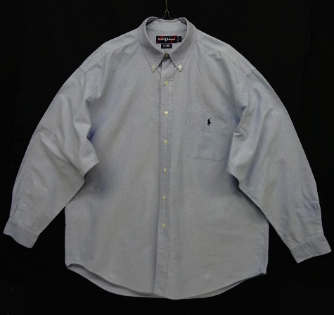 画像: 90'S RALPH LAUREN "BIG SHIRT" オックスフォード 長袖 BDシャツ ブルー (VINTAGE) 「L/S Shirt」 入荷しました。