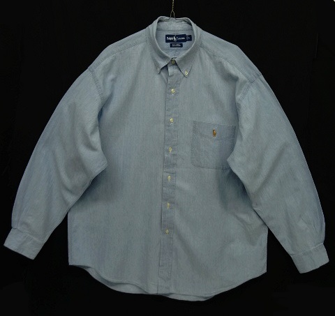 画像: 90'S RALPH LAUREN "BIG SHIRT" シャンブレー 長袖 BDシャツ ブルー (VINTAGE) 「L/S Shirt」 入荷しました。