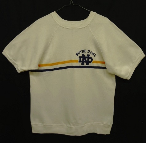 画像: 80'S CHAMPION "NOTRE DAME" トリコタグ 半袖スウェット ホワイト USA製 (VINTAGE) 「Sweat Shirt」 入荷しました。