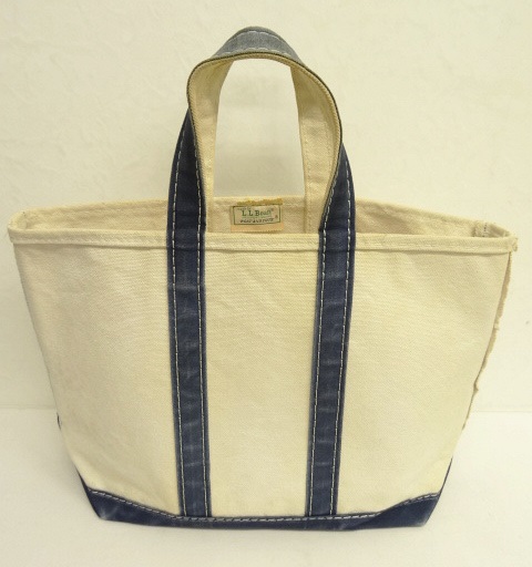 画像: 80'S LL Bean 2色タグ キャンバス トートバッグ ネイビー/オフホワイト USA製 (VINTAGE) 「Bag」 入荷しました。