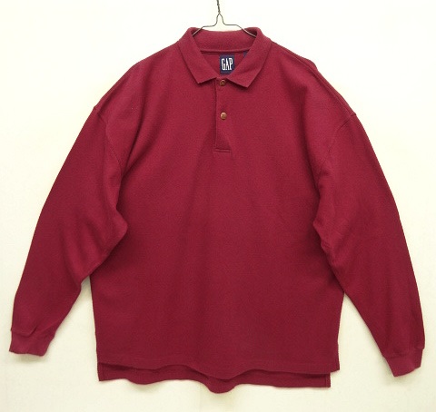 画像: 90'S GAP 旧タグ 長袖 ポロシャツ バーガンディ USA製 (VINTAGE) 「L/S Shirt」 入荷しました。