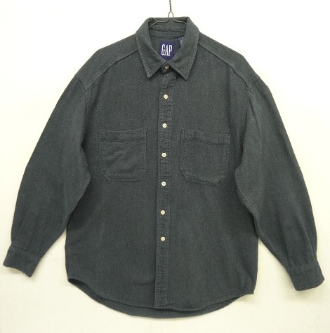 画像: 90'S GAP 旧タグ ダブルポケット フランネル ワークシャツ チャコール (VINTAGE) 「L/S Shirt」 入荷しました。